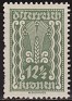 Austria 1922 Símbolos 12 1/2 K Verde Scott 258